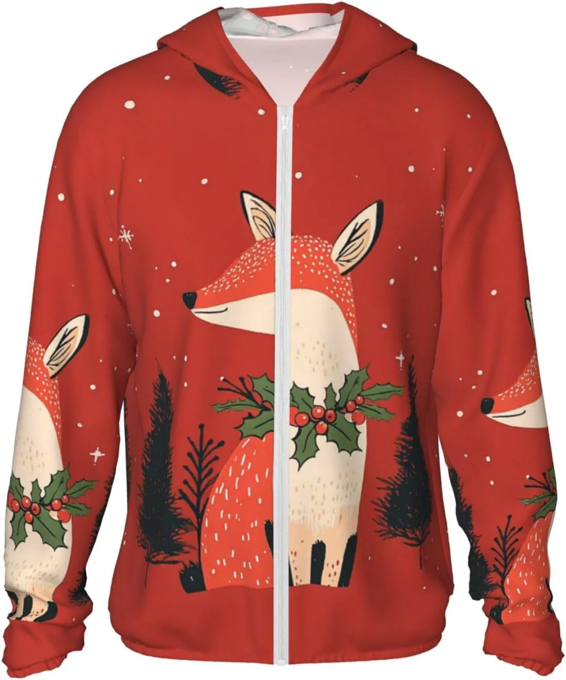 Футболка с капюшоном Fox Festive Holly, защита от солнца, с длинным рукавом