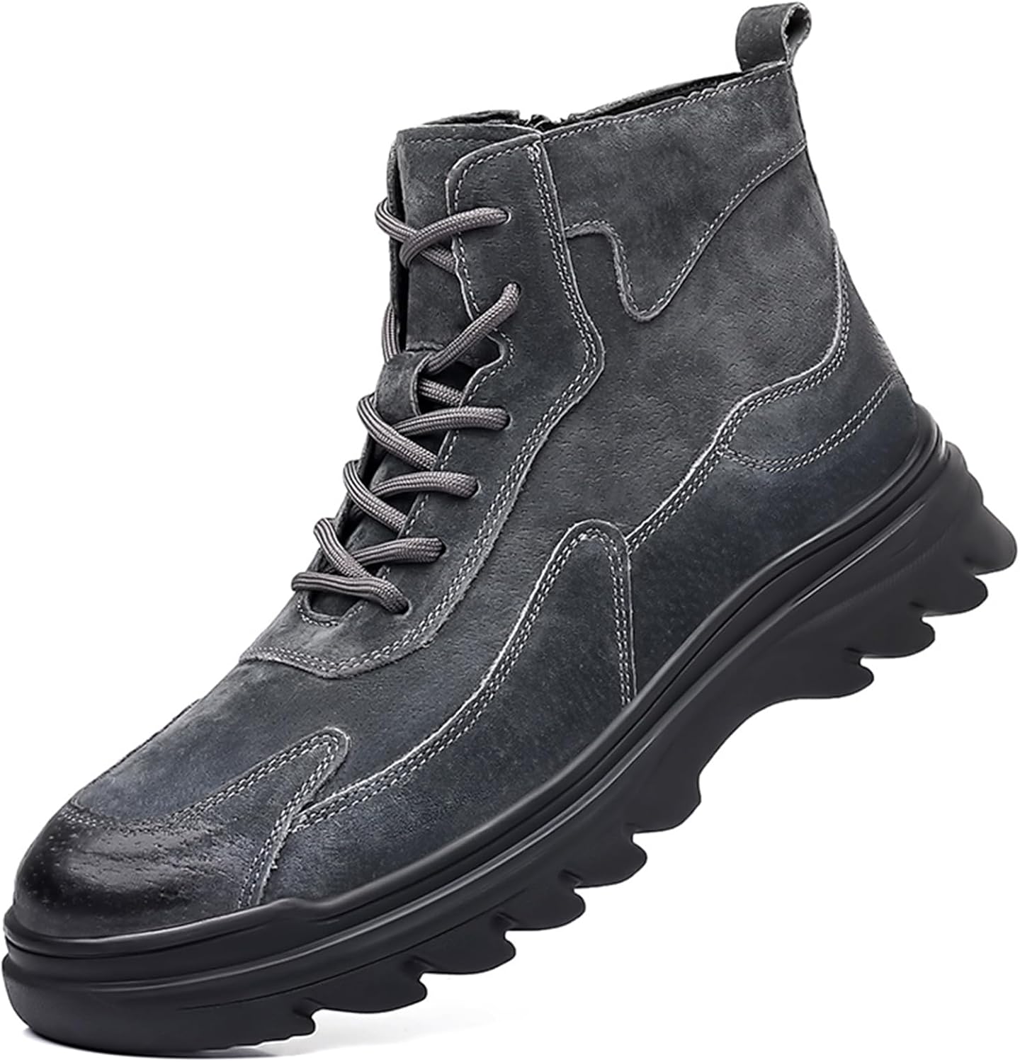 

Мужские зимние ботинки Abborora Snow, водонепроницаемые, противоскользящие, с меховой подкладкой, теплые ботинки до щиколотки, на молнии, для прогулок и работы на улице, серый