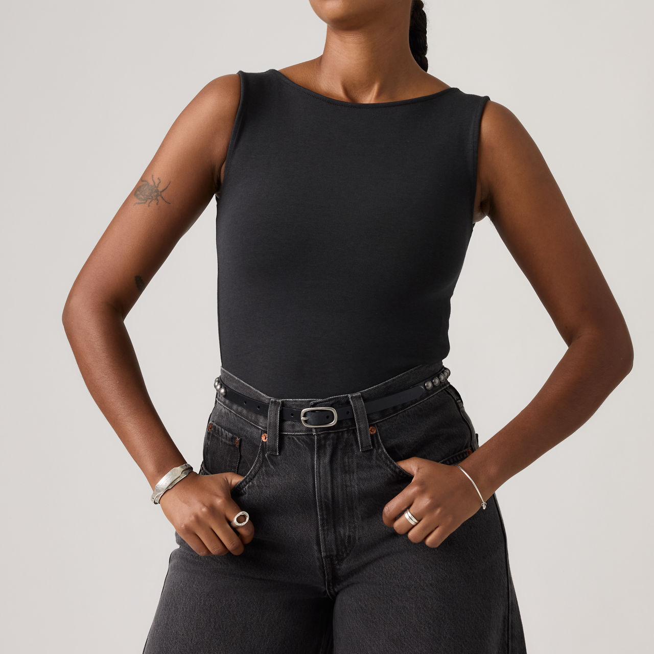 

Гламурный ремень со стразами Levi's, Caviar - Black