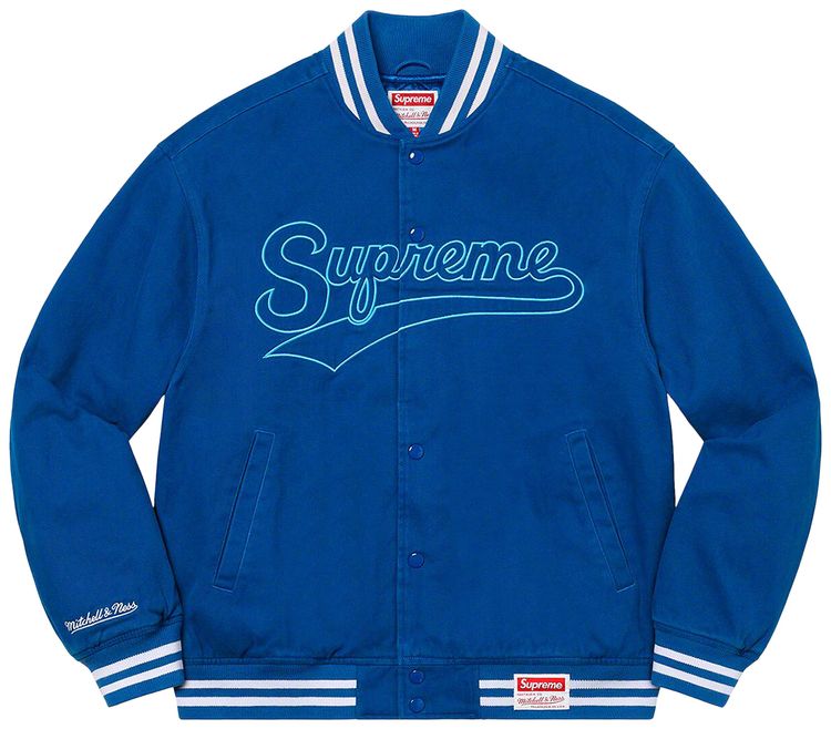 

Куртка Supreme x Mitchell & Ness Doughboy Twill Varsity Jacket 'Blue', синий