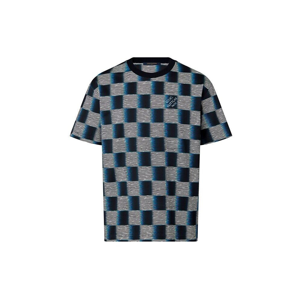 

Футболка Damier из хлопка с короткими рукавами Louis Vuitton, синий