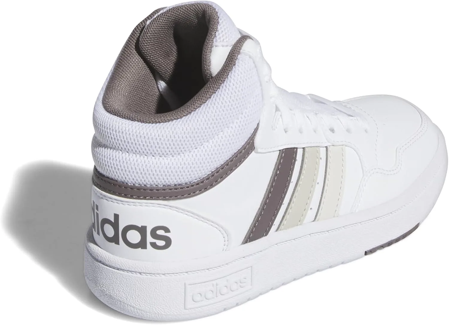 Баскетбольные кроссовки Adidas Kids' Hoopds среднего верха, белый/серый — фото 4