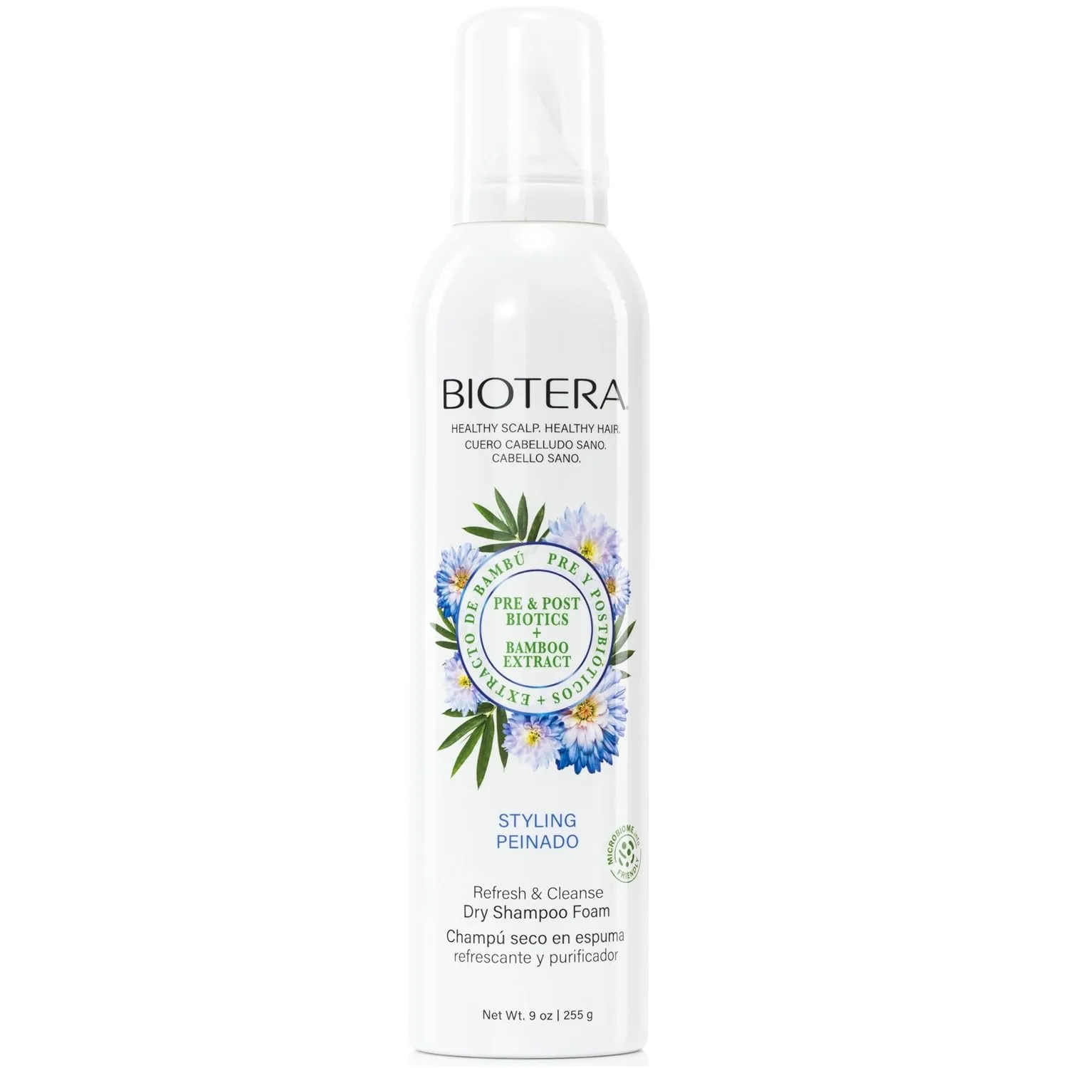 Сухой шампунь-пенка Biotera Refresh & Cleanse для жирной кожи головы и волос | Веганский продукт, не тестируется на животных | Без парабенов | Безопасен для окрашенных волос | 255 мл, white