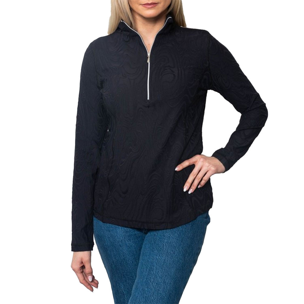 

Куртка-поло Sno Skins Swirl Sport Jacquard с молнией на четверть длины (женская), Black