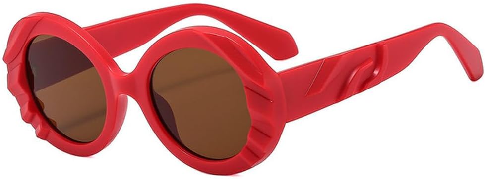 

Круглые ретро-солнцезащитные очки для женщин, популярные очки с защитой от УФ-излучения, модные повседневные солнцезащитные очки для мужчин, зеркальные очки UV400, SUN3643 Generic, Red