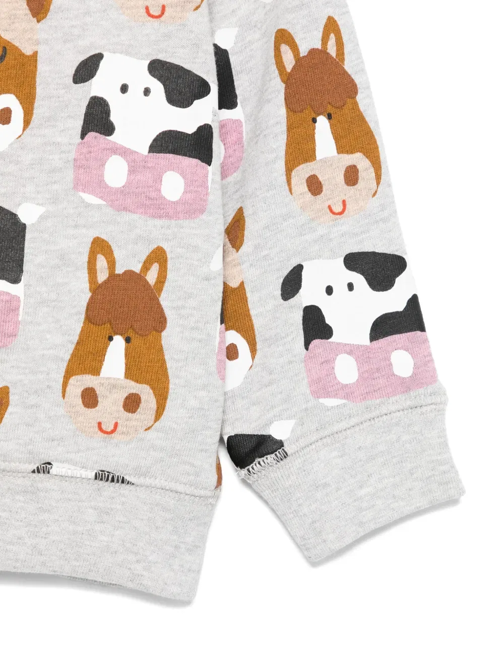 Толстовка с коровьим принтом Stella Mccartney Kids, серый — фото 3