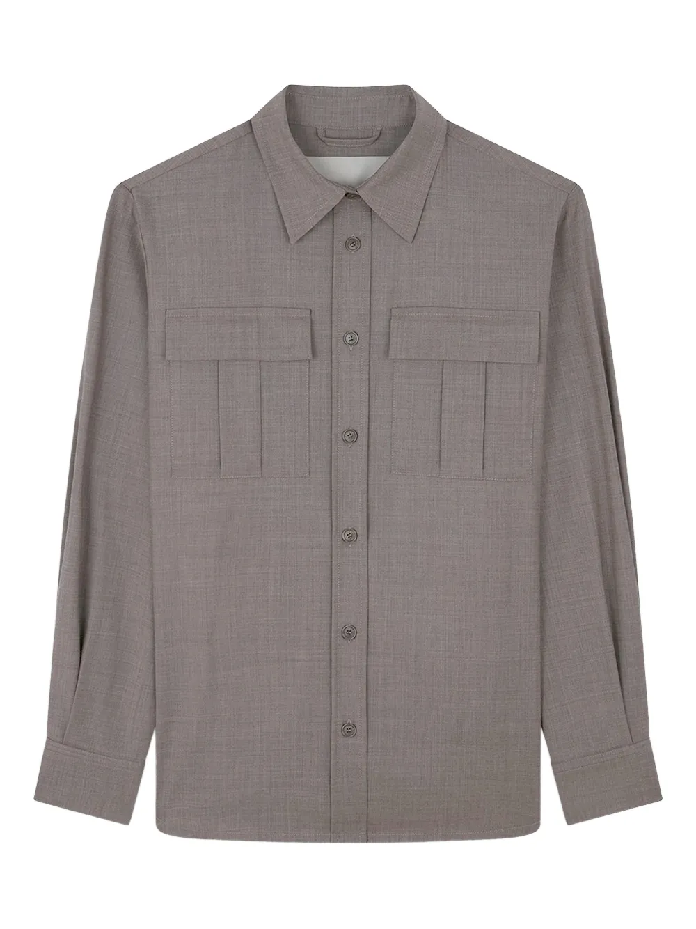 

Рубашка-овершот из шерсти с клапанами на карманах Paul & Shark, бежевый