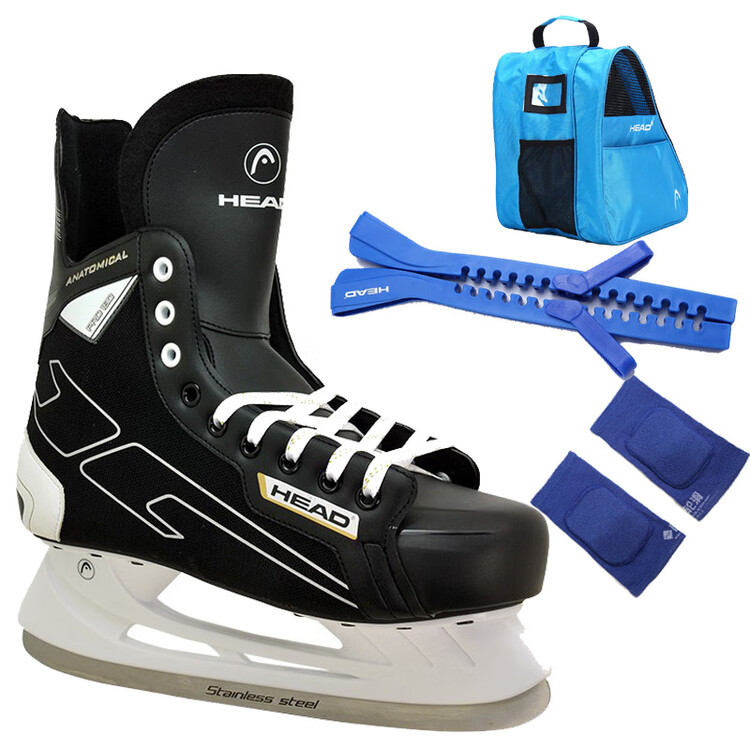 

HEAD Коньки для фигурного катания Kuan New Kuan S180 для взрослых, мужчин и женщин, S180 + синяя сумка + синий чехол на лезвие + синие наколенники, размер 39