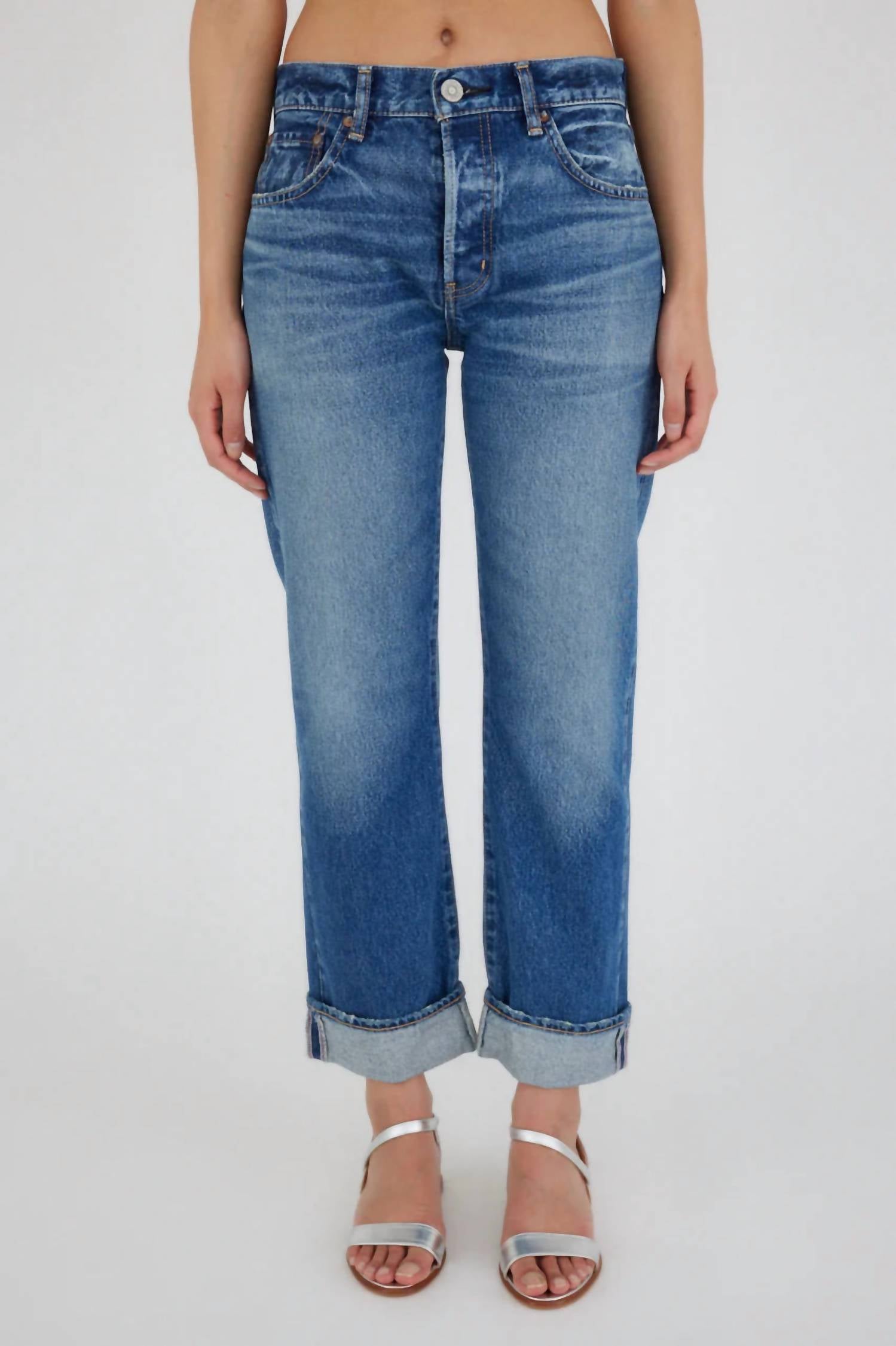

Джинсы прямого кроя Foxwood Vintage синего цвета Moussy