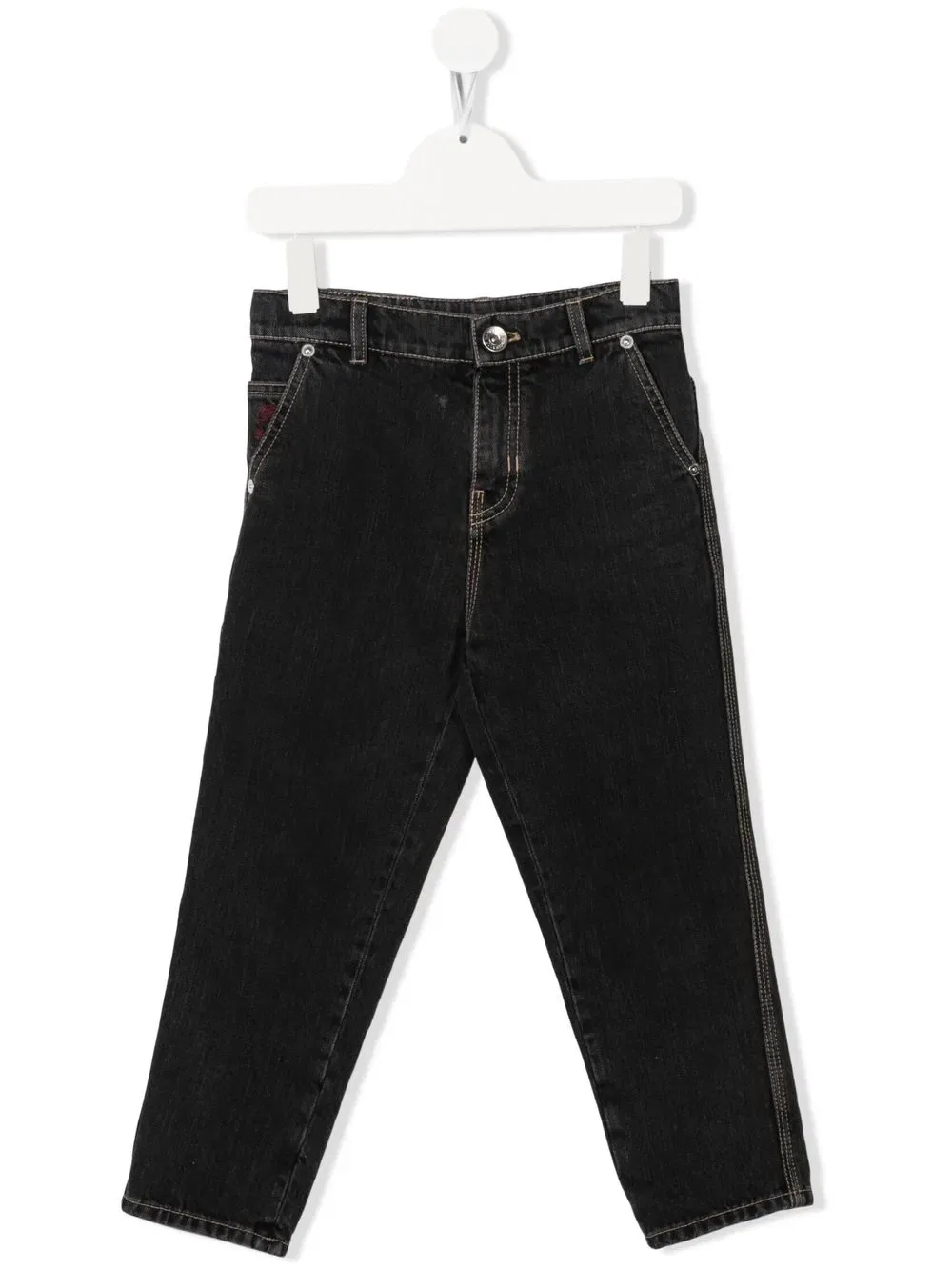 Джинсы прямого кроя Brunello Cucinelli Kids, серый