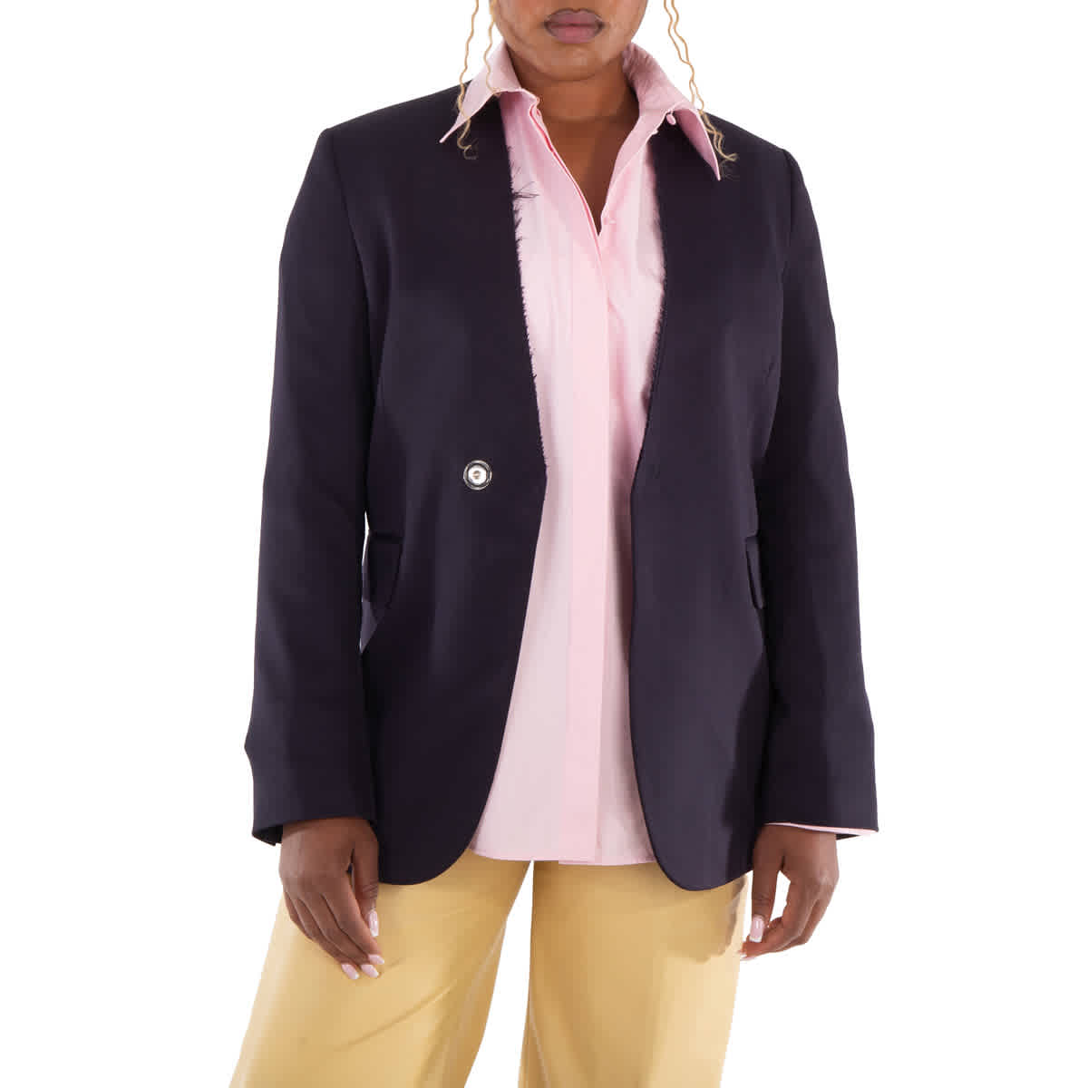 

Куртка без воротника Mm6 Maison Margiela, темно-синий