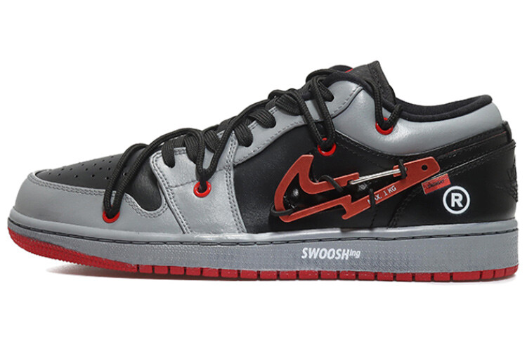

Кроссовки Air Jordan 1 Vintage Basketball Shoes Men Low-Top Black/Red, Черный, Кроссовки Air Jordan 1 Vintage Basketball Shoes Men Low-Top Black/Red