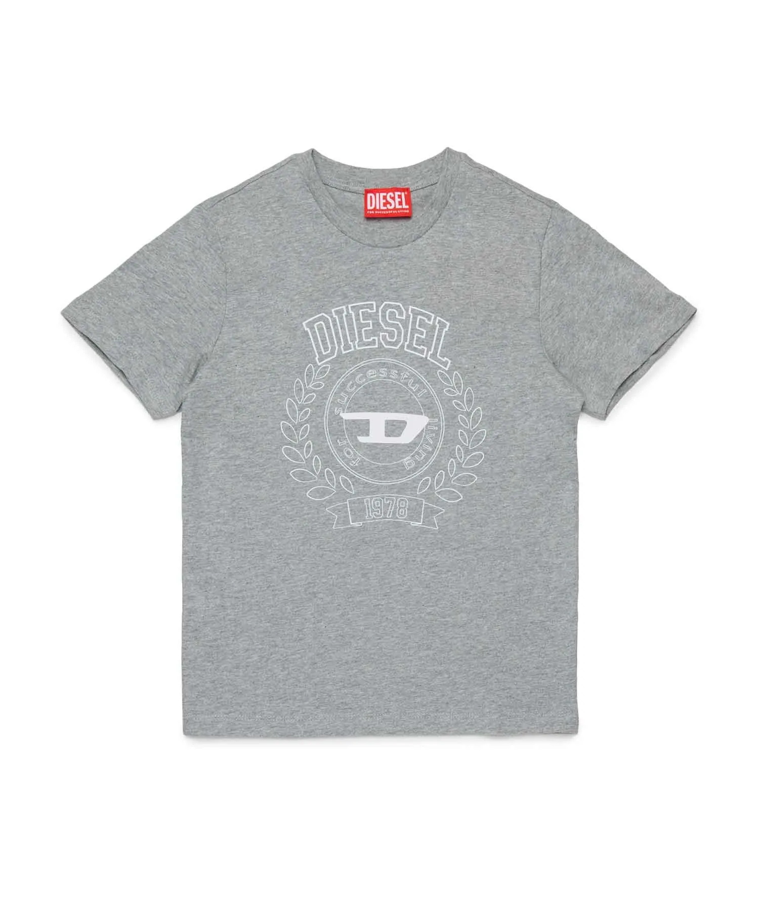 Унисекс футболка с логотипом DIESEL KIDS серая
