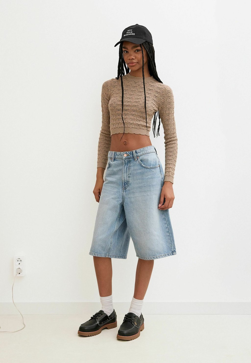 

Джемпер RUSTIC CROPPED Bershka, песочный