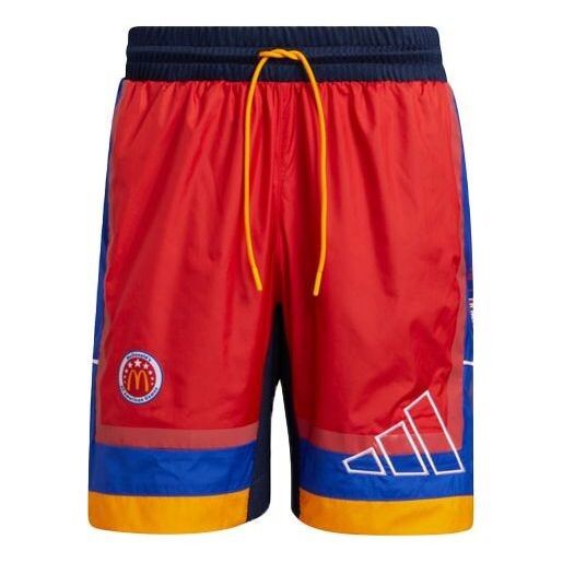 

Шорты men's basketball sports fluorescence red shorts Adidas, красный