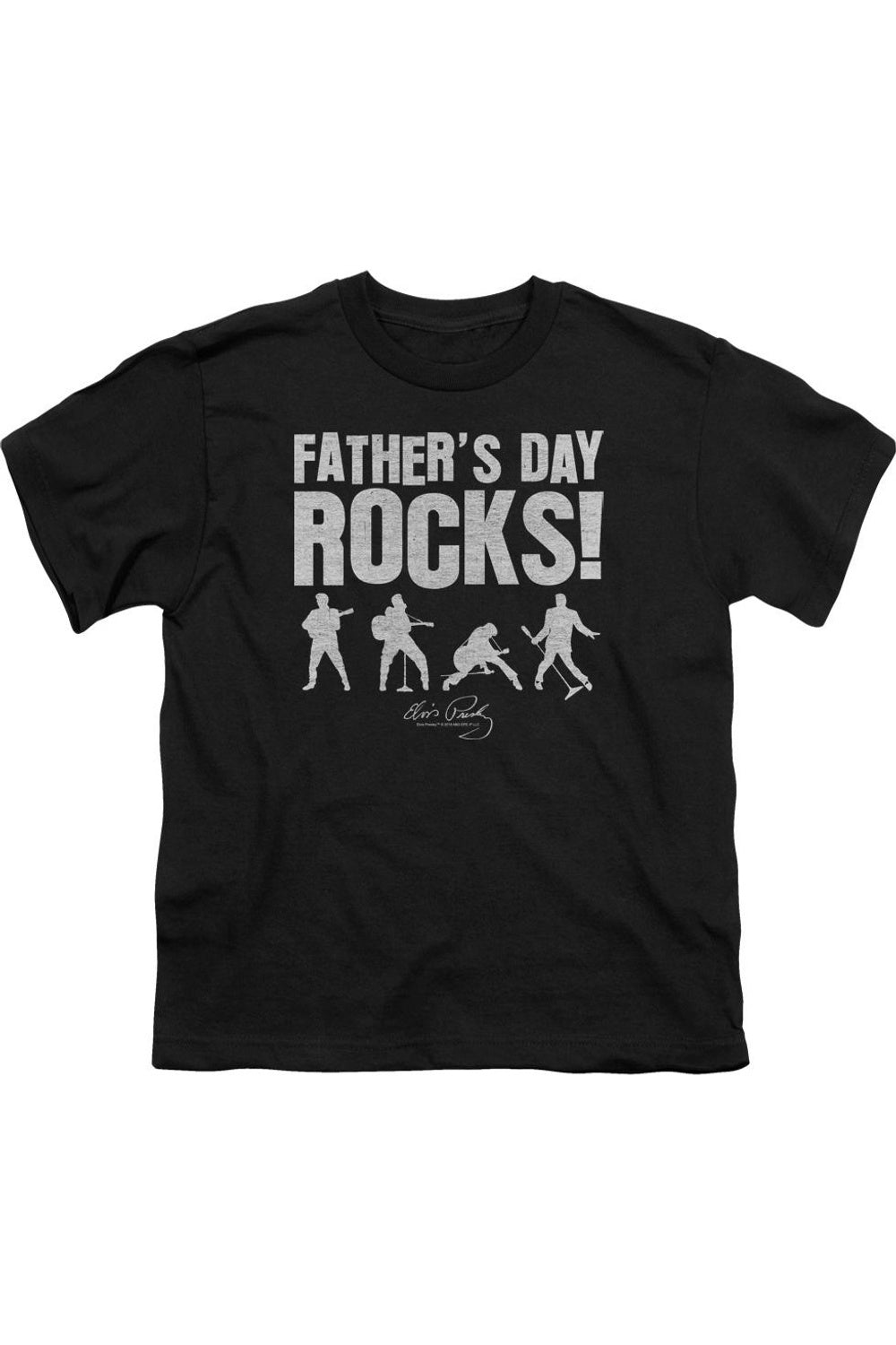

Футболка с коротким рукавом для детей "Elvis Presley Fathers Day Rocks" Gildan, черный
