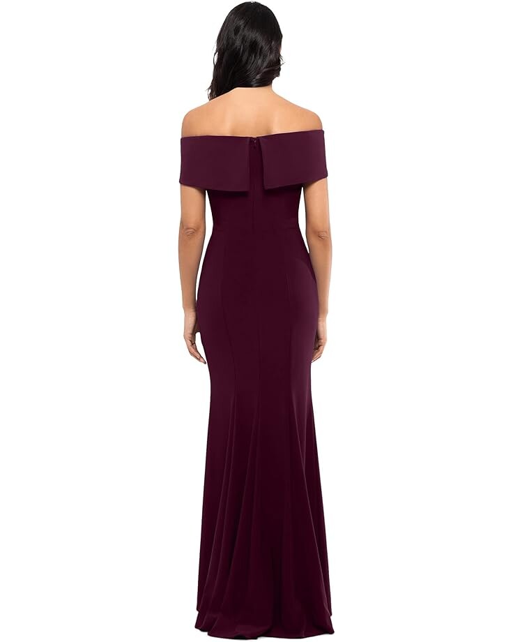 

Платье XSCAPE Long Over-the-Shoulder Dress, цвет Wine