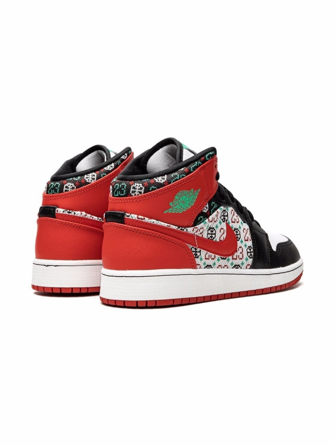 Nike Kids кроссовки Jordan 1 Mid Ugly Christmas Sweater, белый — фото 3