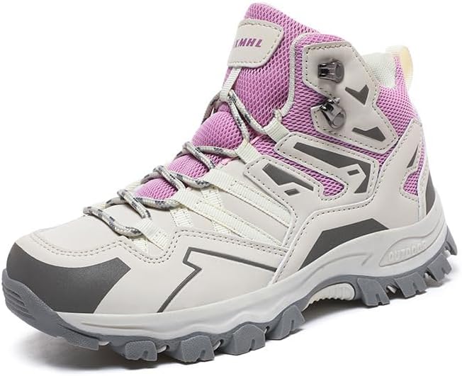 

Мужские и женские кожаные водонепроницаемые походные ботинки HuayoRong, легкая обувь для прогулок на открытом воздухе, дышащие замшевые ботинки для походов, треккинга, кемпинга и альпинизма. Легкие и прочные, фиолетовый