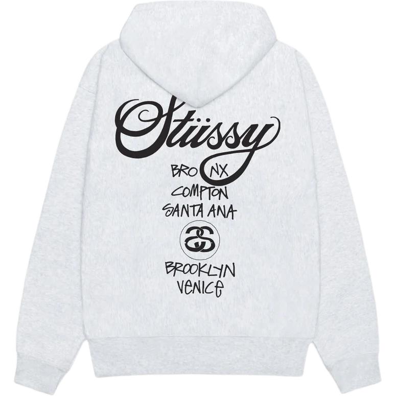 Пигментированный худи world tour Stussy, черный — фото 3