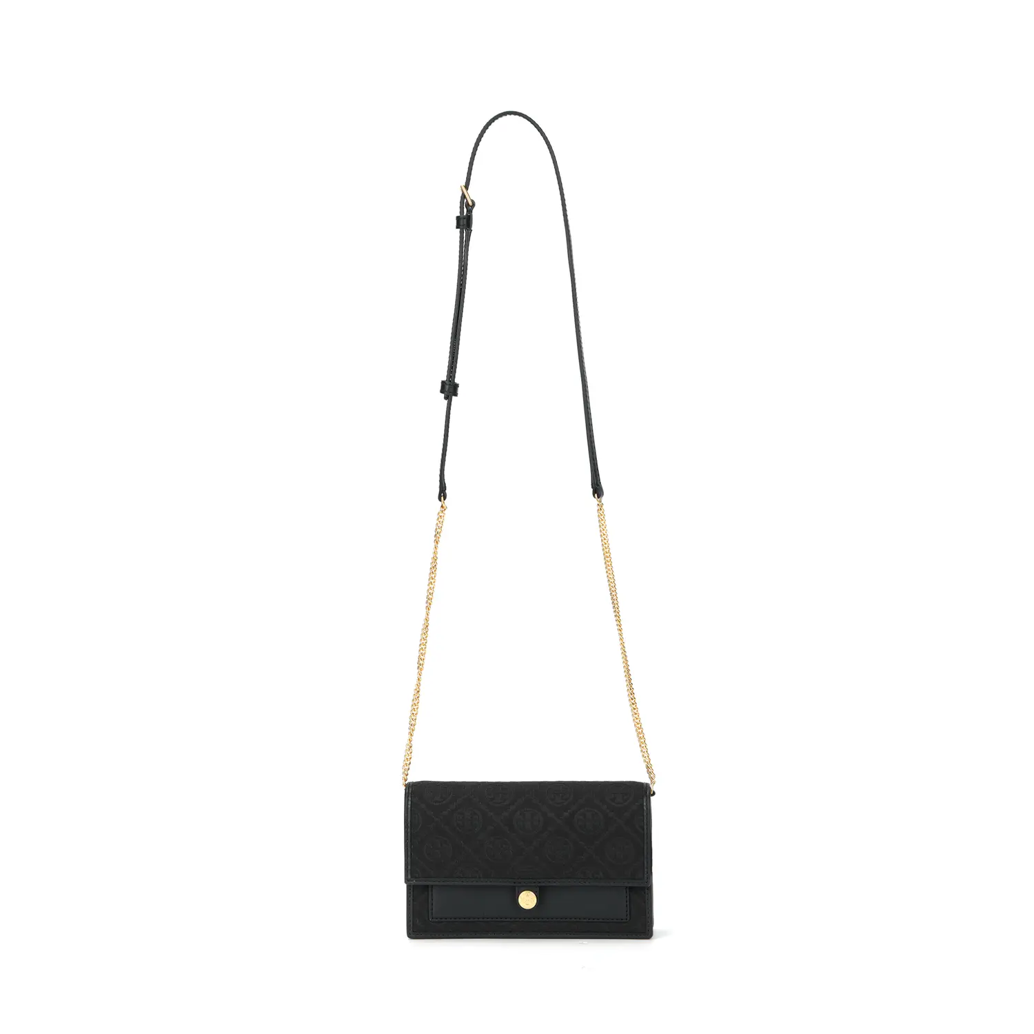 

TORY BURCH Кожаный кошелек на цепочке с монограммой T черный