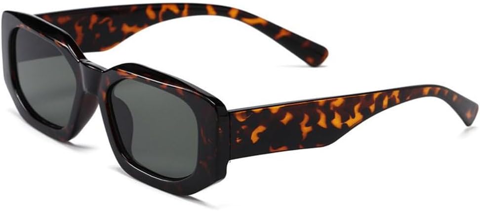 

Модные солнцезащитные очки для женщин, прямоугольные очки для мужчин, винтажные очки для путешествий, линзы с градиентом, защита от УФ-излучения UV400, оправы конфетных цветов TYUVIVO, C3 Leopard Gray