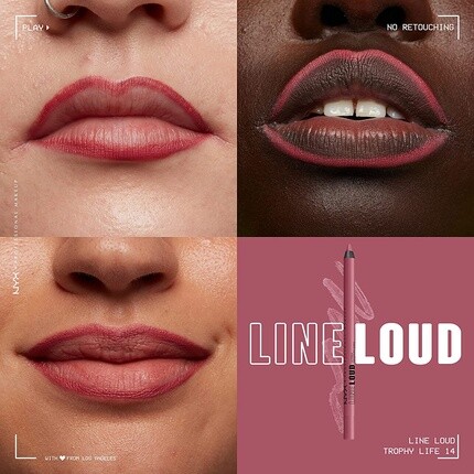 Карандаш для губ Loud Lip Liner NYX PROFESSIONAL MAKEUP с маслом жожоба и витамином Е Trophy Life Mauve Pink — фото 3
