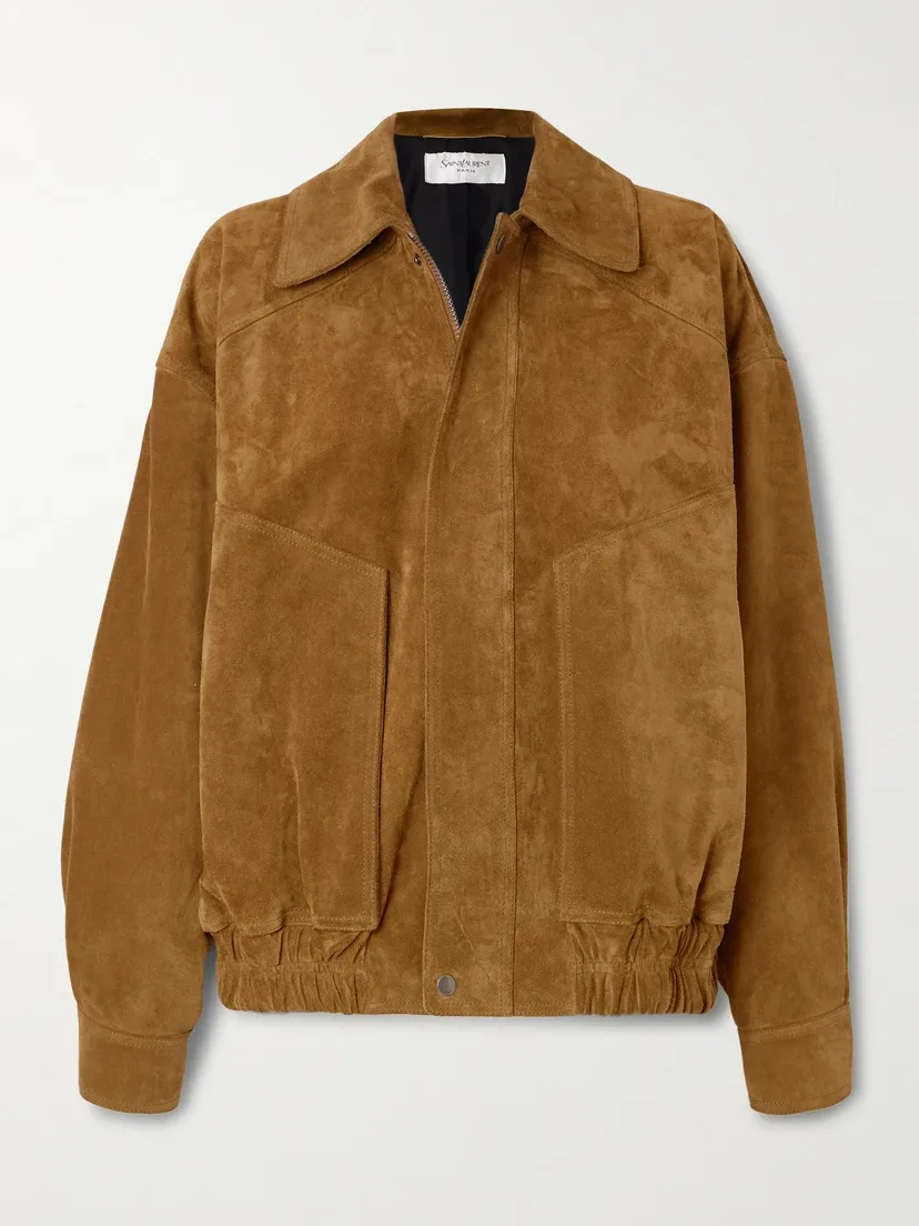 Замшевая куртка SAINT LAURENT, коричневый