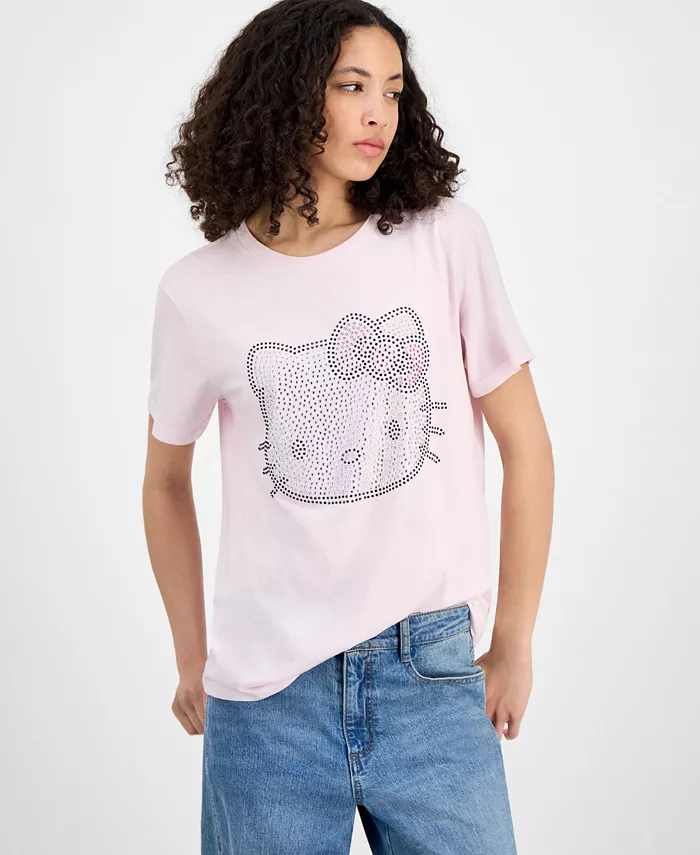 

Футболка с камнями Hello Kitty для девушек Grayson Threads, The Label, розовый