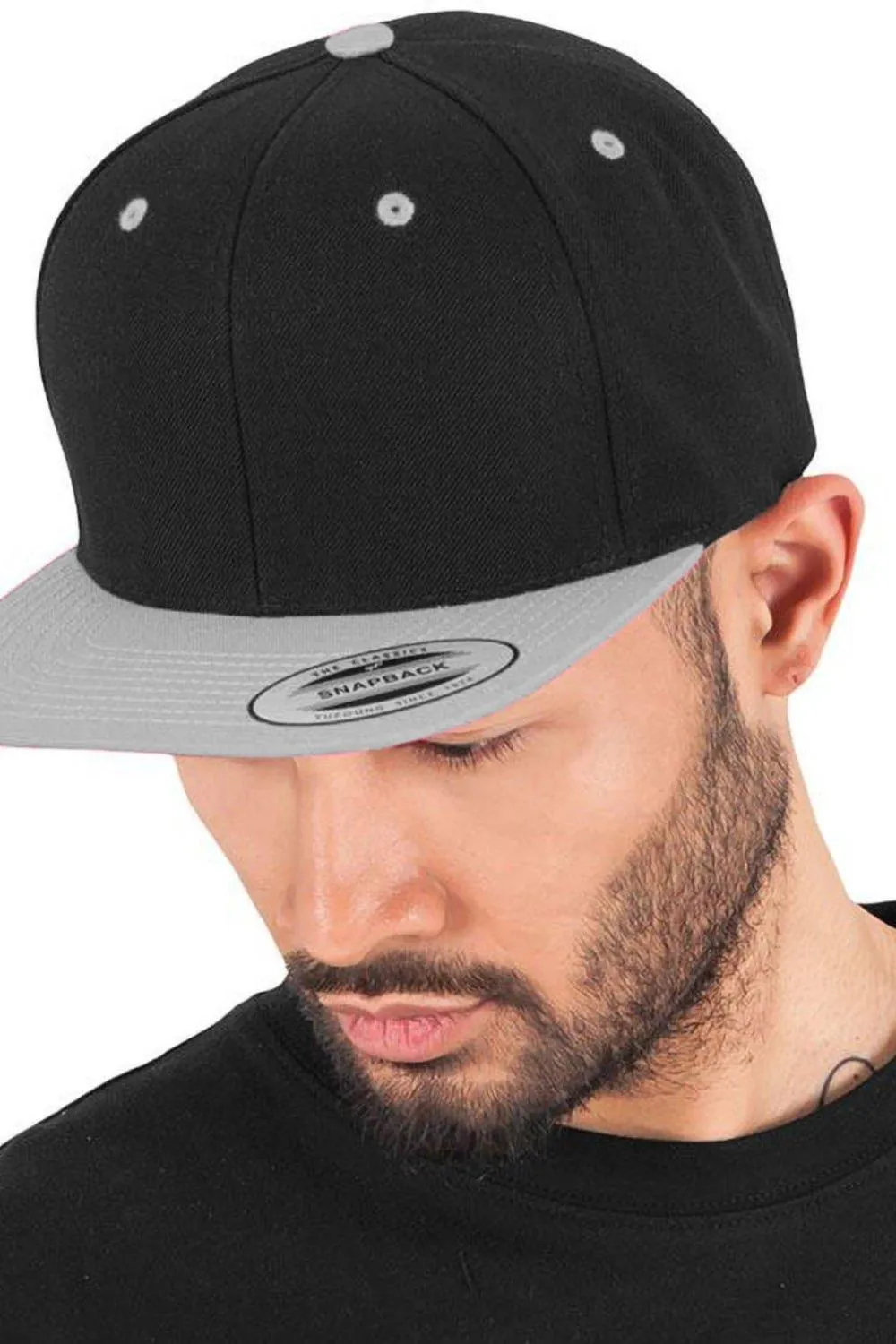 

Классическая двухцветная кепка Snapback премиум-класса Yupoong, черный