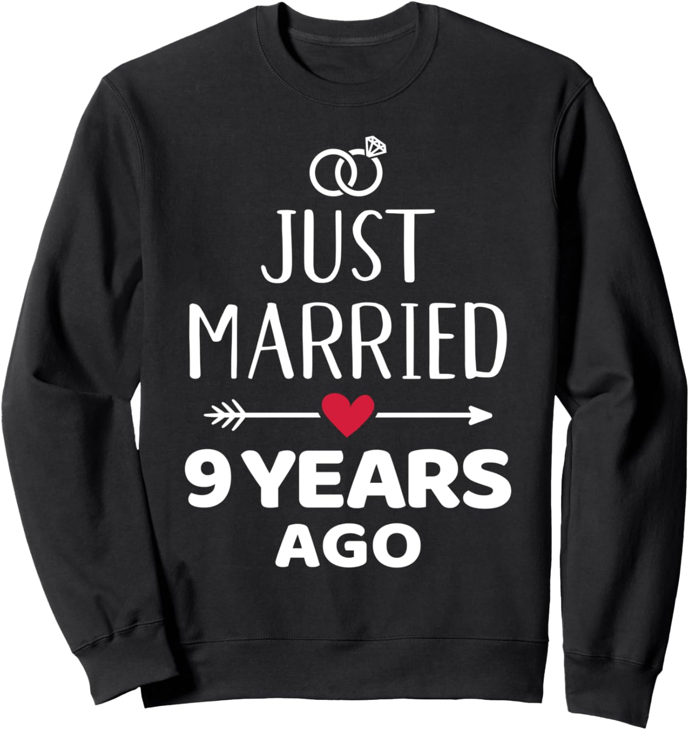 

Я вышла замуж 9 лет назад. Толстовка в честь 9-й годовщины свадьбы 9Th Wedding Anniversary Gift, черный