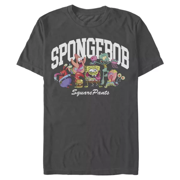 

Мужская футболка с принтом группы Crazy Character Sponge Sponge Bob Squarepants Nickelodeon, серый