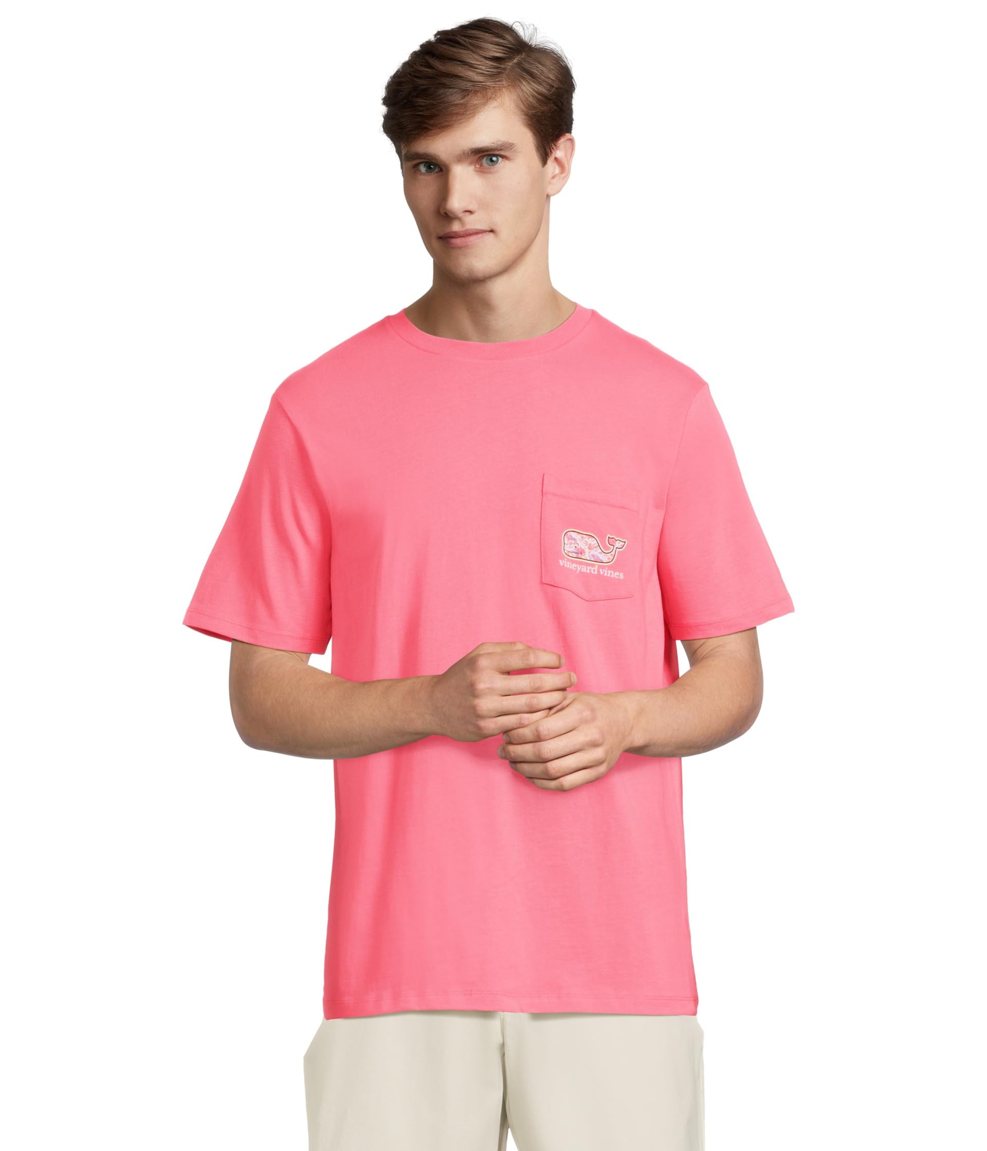

Футболка Vineyard Vines Bone Fishing Whale Fill Short, цвет Sunset Pink