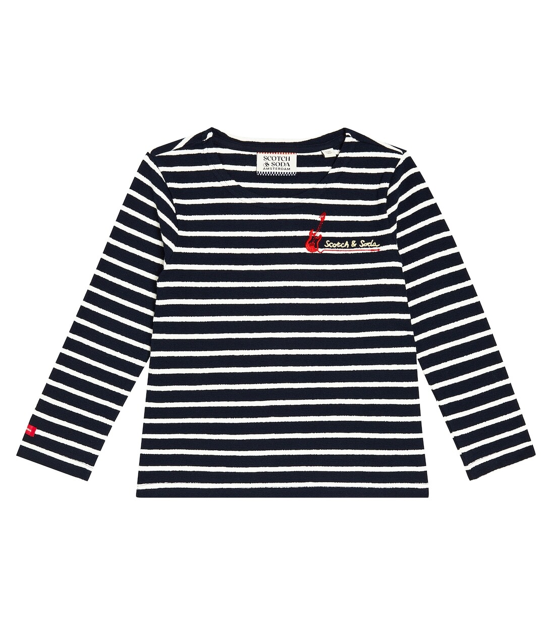

Полосатая футболка из хлопкового джерси Scotch & Soda Kids, синий