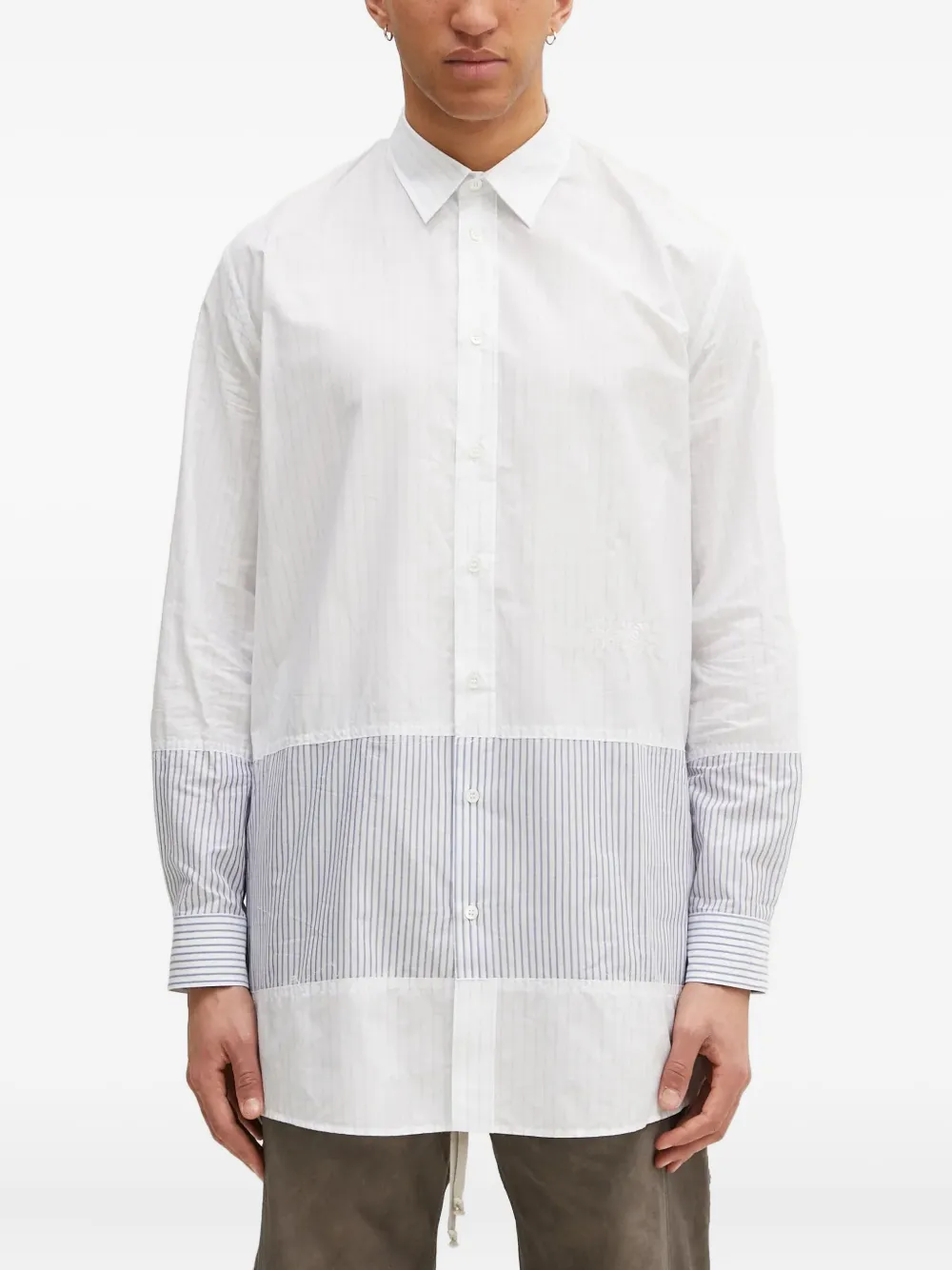 

Рубашка в тонкую полоску с принтом MM6 Maison Margiela, белый