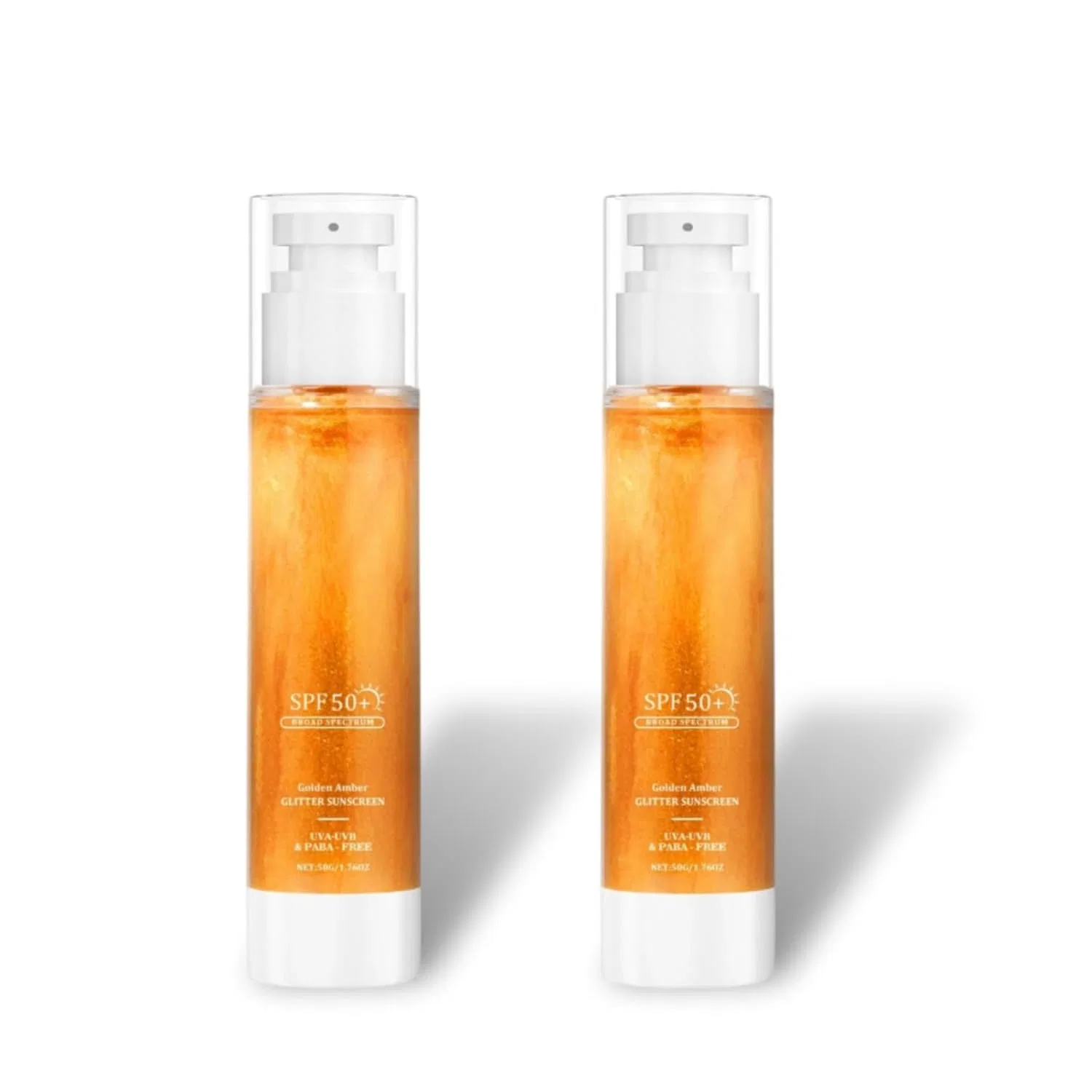 Мерцающий солнцезащитный крем SPF 50 водостойкий 50 г Generisch, 2Pc