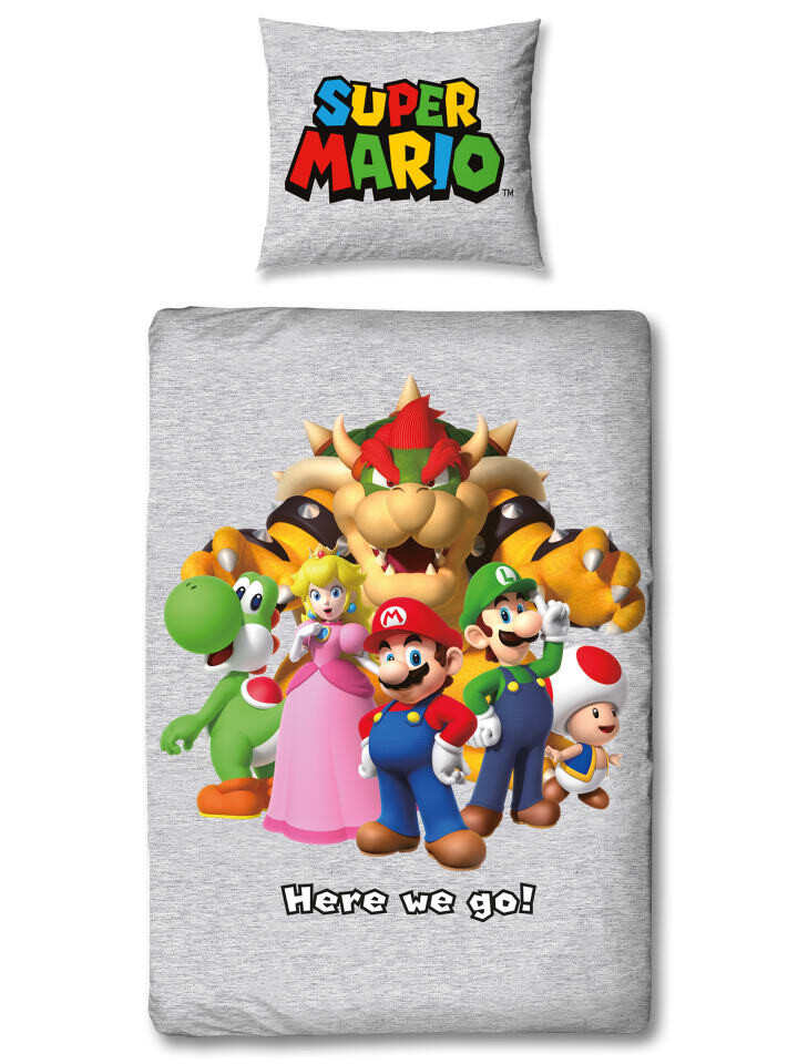 

Постельное белье Super Mario Set & Friends, серый