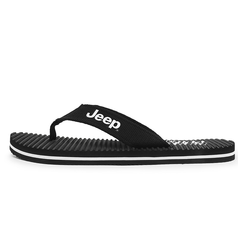 

Износостойкие нескользящие шлепанцы мужские черные Jeep, Black