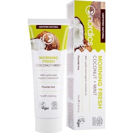 

Зубная паста Morning Fresh с кокосом и мятой без фтора, Nordics Organic Care