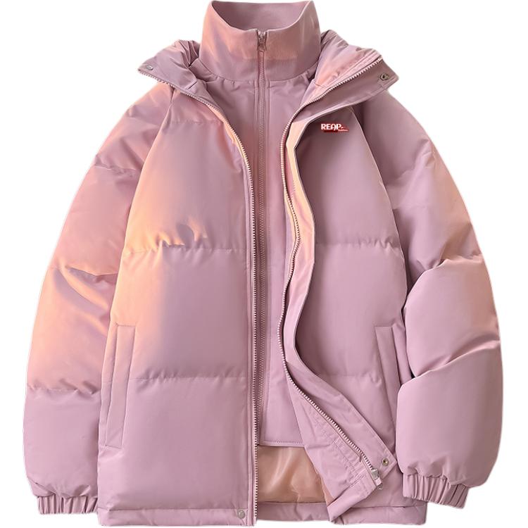 

Пуховик женский с воротником стойкой утепленный WARRIOR, розовый (diy badge)