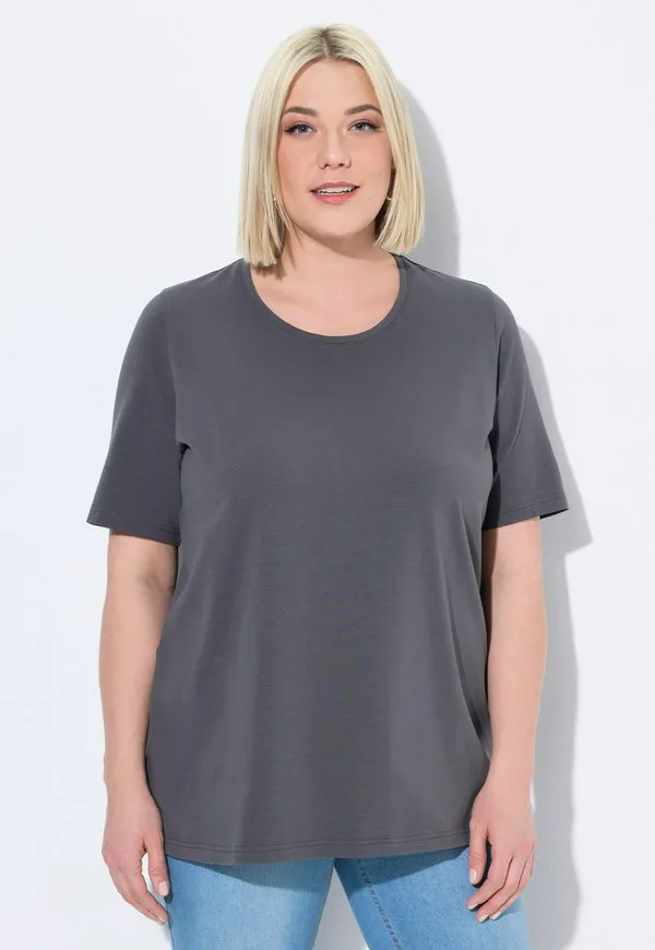 

Базовая футболка rundhalsausschnitt Ulla Popken, Graphite Grey, Серый, Базовая футболка rundhalsausschnitt Ulla Popken, Graphite Grey