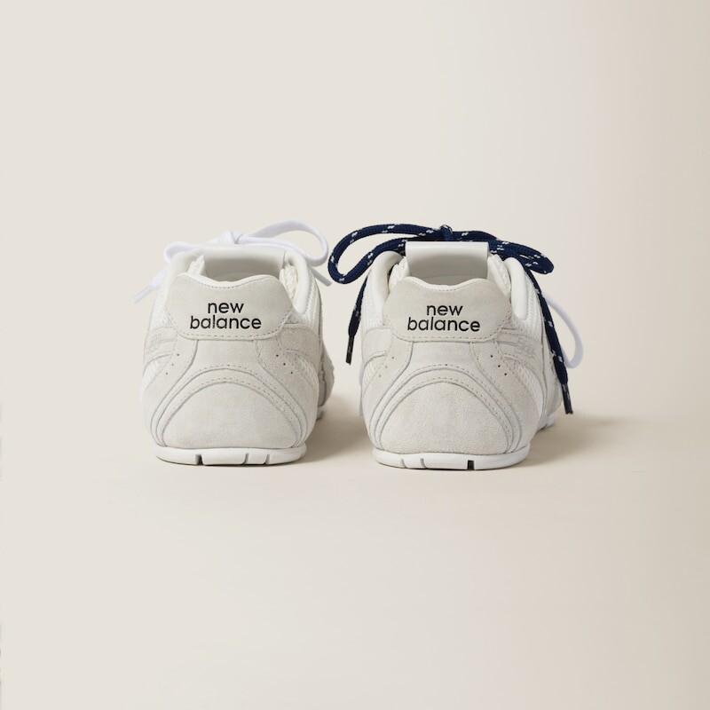 Кроссовки New Balance из замши и сетки Miu Miu, белый — фото 3