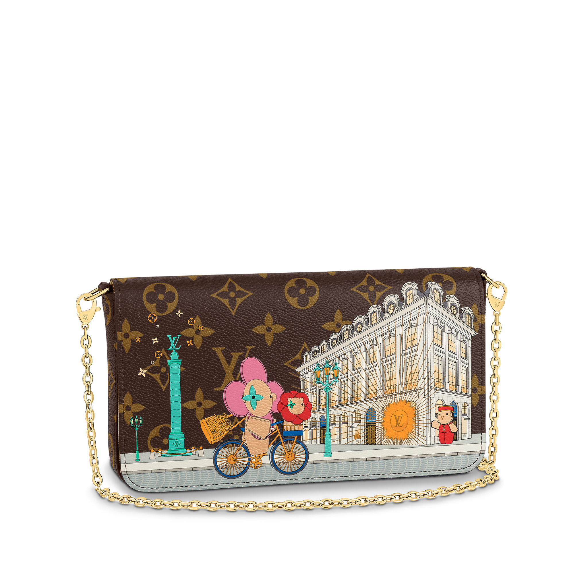 

Сумка Félicie Pochette Vivienne Holiday Monogram Canvas/Pink LOUIS VUITTON