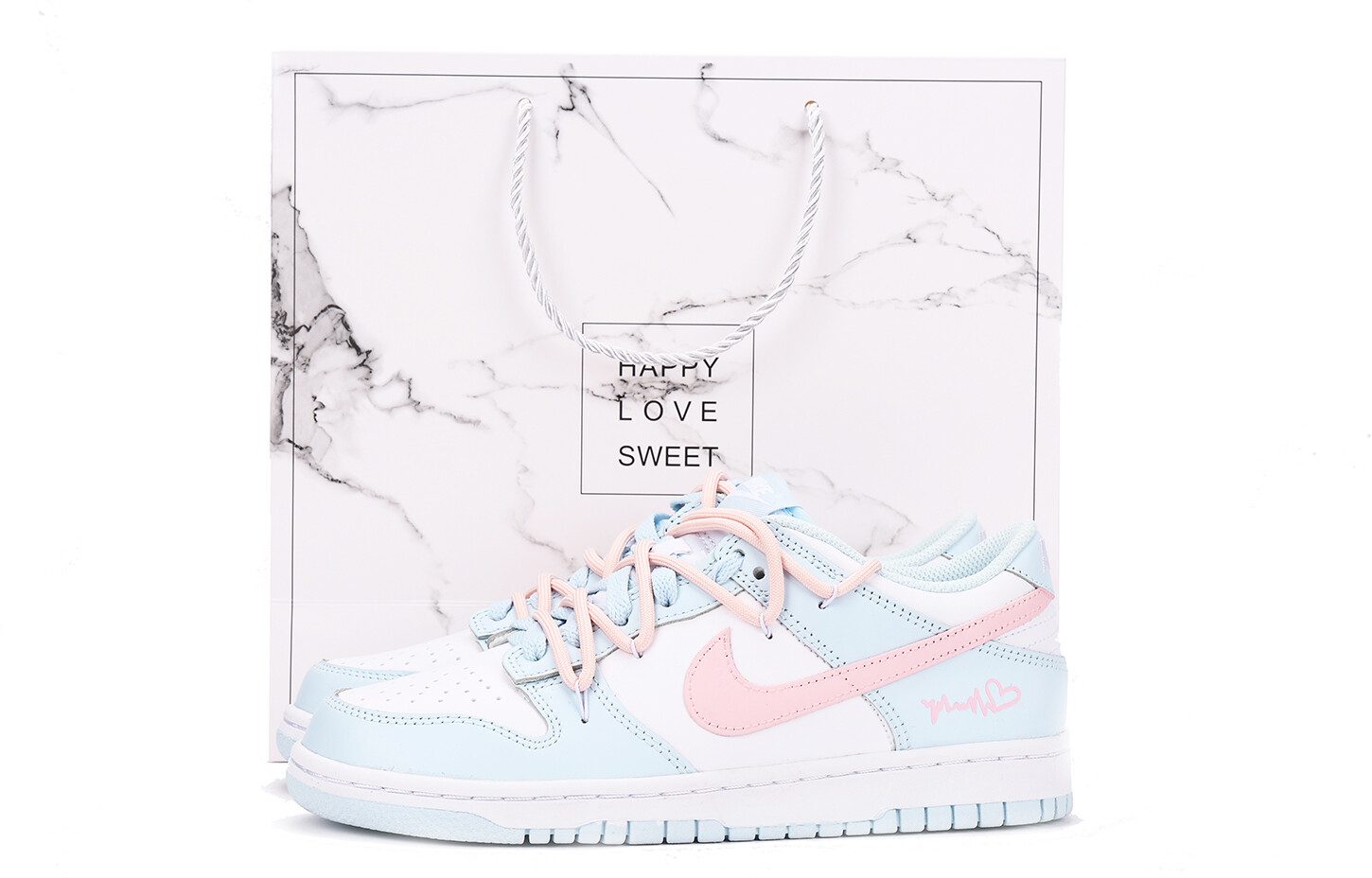 

Кроссовки Nike Dunk Skateboard Shoes Women's Low-Top White Blue, Синий, Кроссовки Nike Dunk Skateboard Shoes Women's Low-Top White Blue