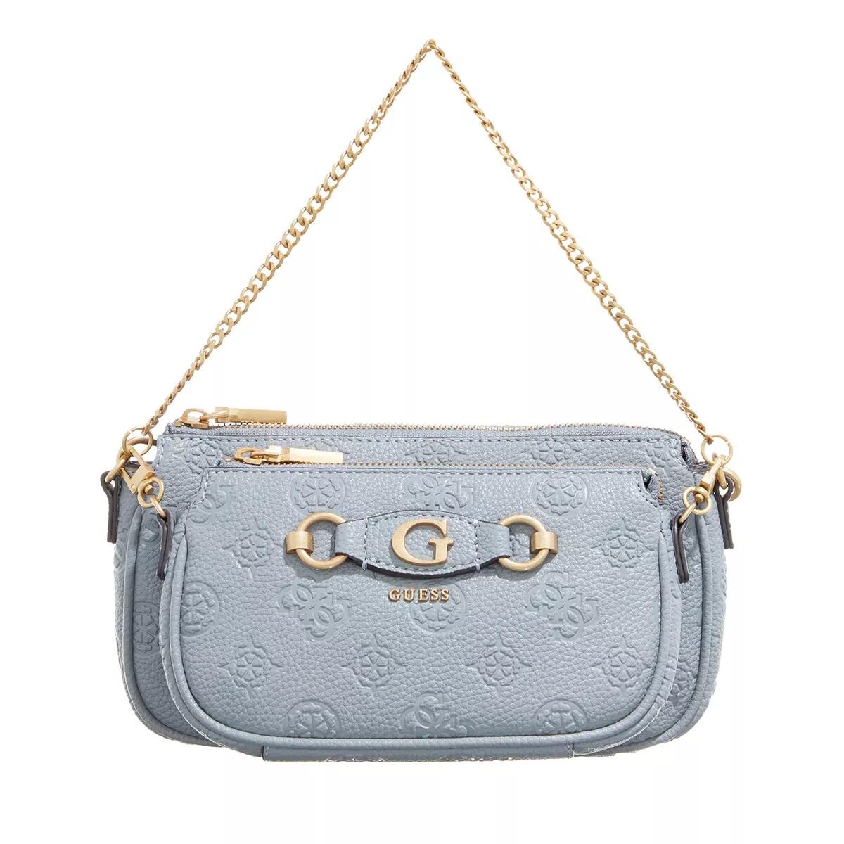 

Двойная сумка izzy peony xbody из светлого денима с логотипом Guess, синий