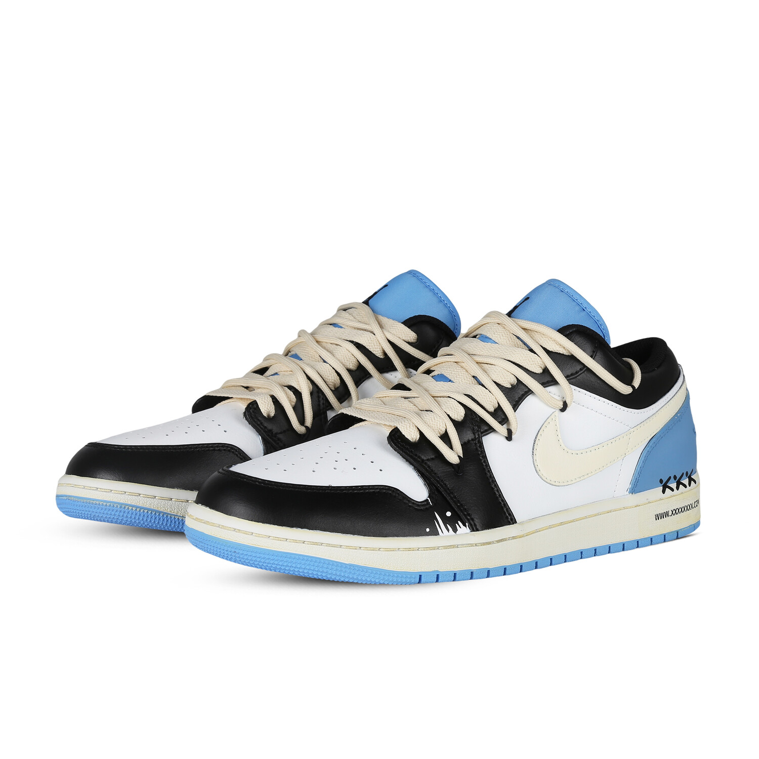 Кроссовки Air JORDAN 1 Vintage Basketball Shoes Women's Low-Top White Blue — фото 3