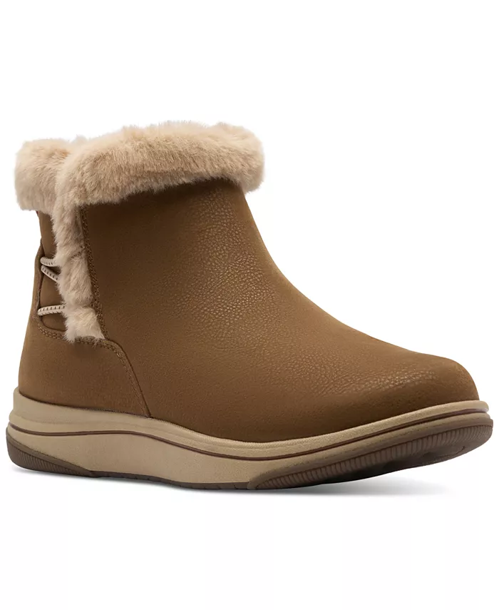 Женские ботильоны Breeze из искусственного меха Clarks, коричневый