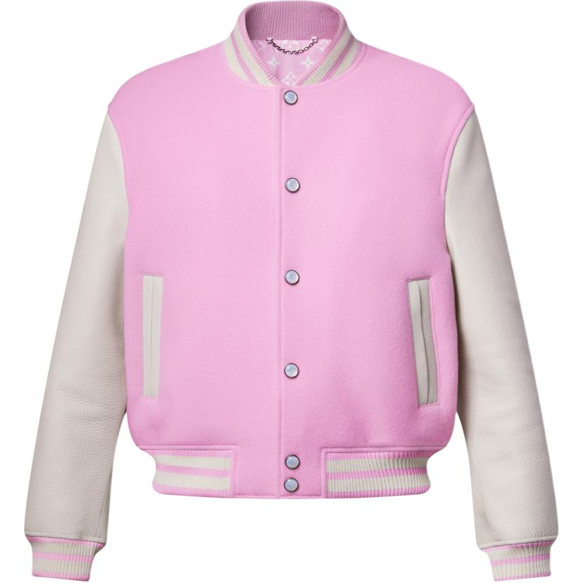 

LOUIS VUITTON Кожаная бейсбольная куртка, Light Rose