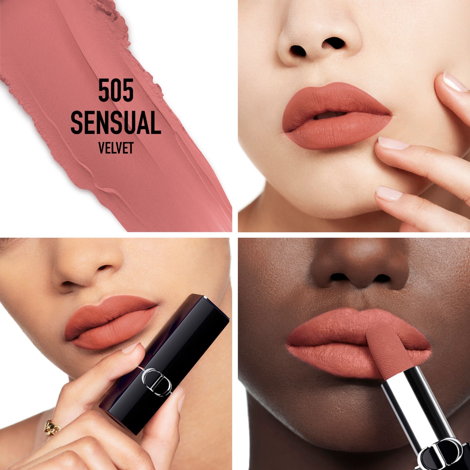 Помада для губ rouge dior velvet Dior, 505 - sensual, вес 3.5 гр. — фото 3