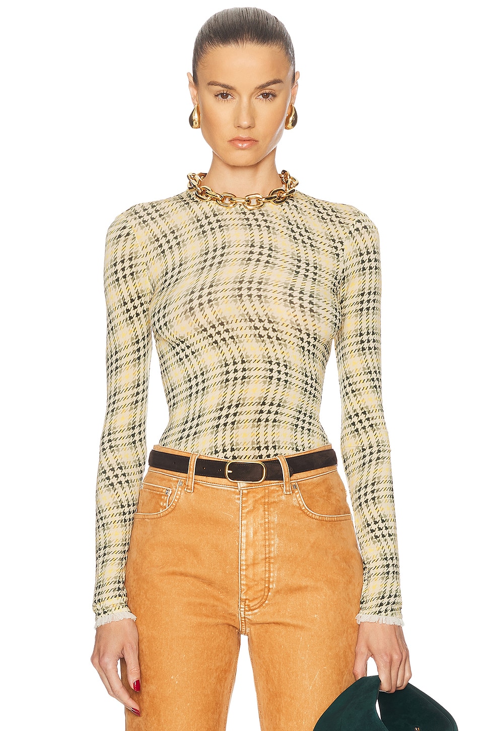 

Лонгслив Топ Rabanne, Tartan Green & Yellow